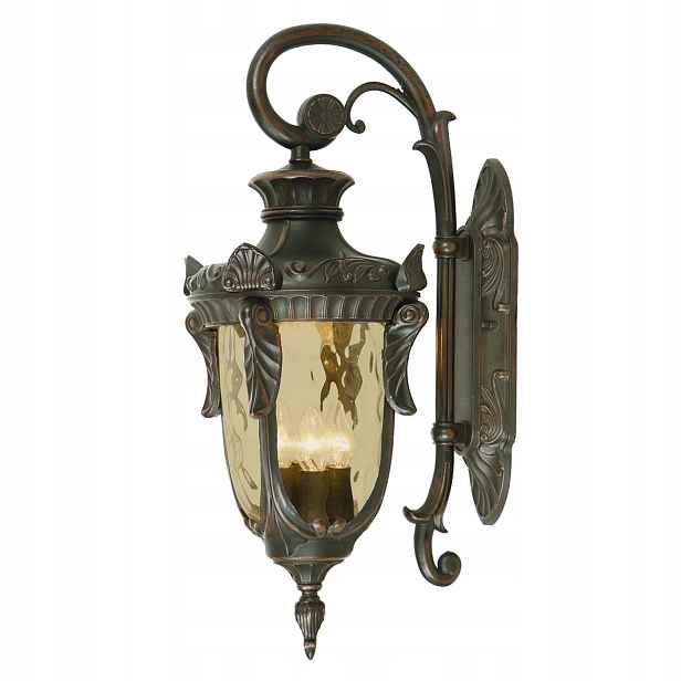 Venkovní nástěnné svítidlo do zahrady, klasické, starohnědé, 64 cm Elstead