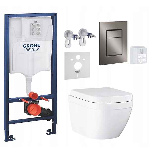 7v1 Wc Podomítkový Set, Stelaz s Wc Mísou Grohe Euro Ceramic, Tlačítko