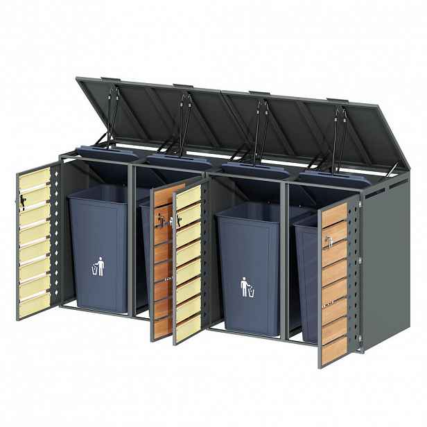FLIEKS BOX NA ODPADKOVÉ NÁDOBY, 4 dveře, uzamykatelný
