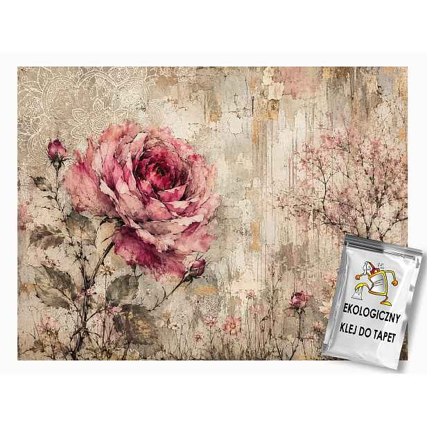 Fototapeta Flizelina Květ Růže Mandala Fresk Vintage Retro 368x254 130g