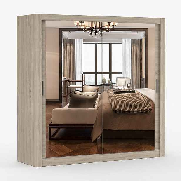 imoebel24 SKŘÍŇ s otočnými dveřmi Milan 203 cm 203/215/64 cm, 2dveřová, dub sonoma