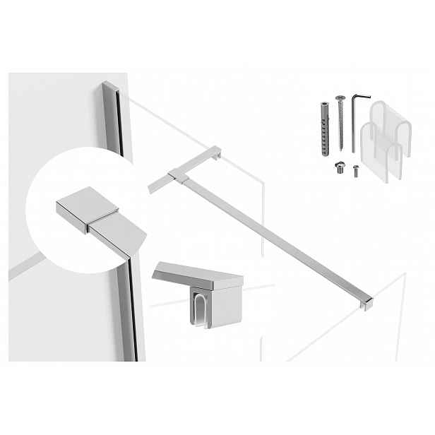 Křížový držák do kabiny nastavitelný 60x80 cm sklo 6-8 mm chrom walk-in