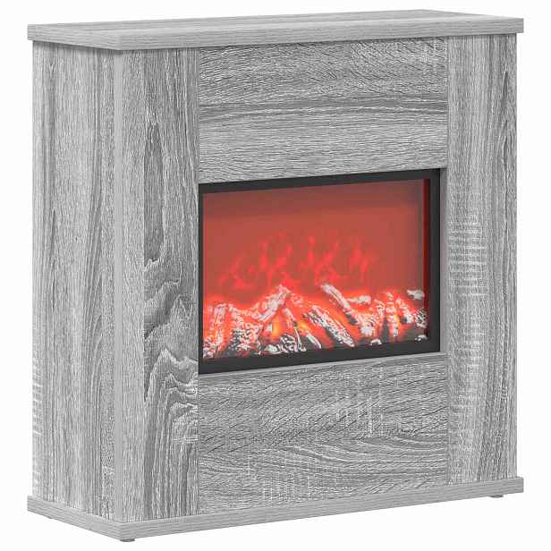 vidaXL Elektrický krb Šedý Sonoma 47 x 18 x 48 cm Kompozitní dřevo