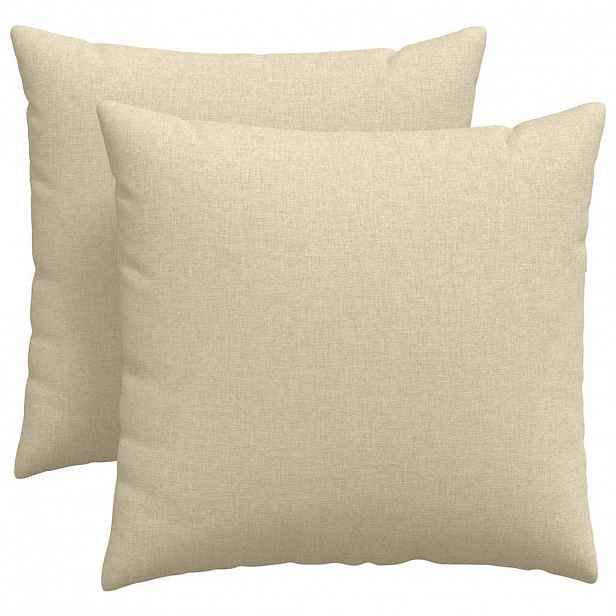 vidaXL Pohovkové polštáře 2 ks textil Krémová 45 x 45 cm