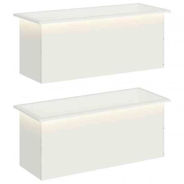 vidaXL Zahradní truhlík s LED osvětlením 2 ks Bílá 40 × 100 × 40 cm
