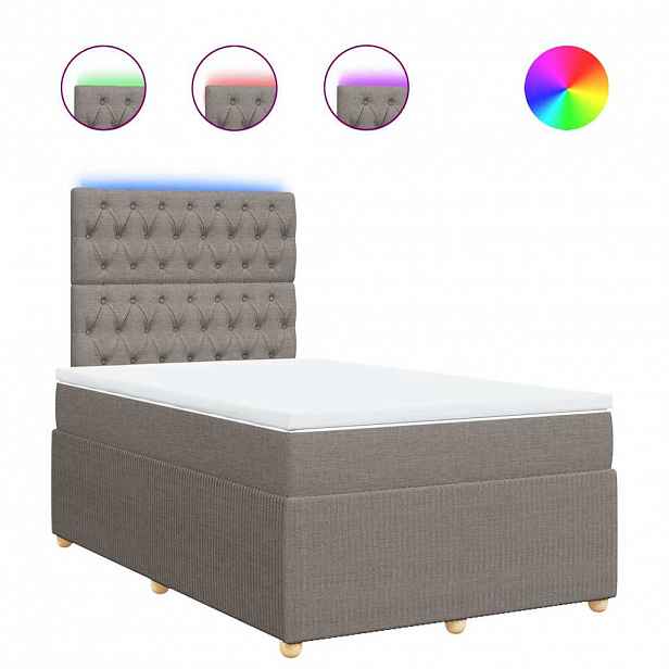 vidaXL Box spring postel s matrací taupe 120x200 cm textil