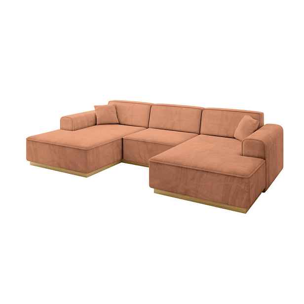 ALTDECOR SEDACÍ SOUPRAVA ve tvaru U IREA-U1-v2 301x165x80 Meruňková Velur
