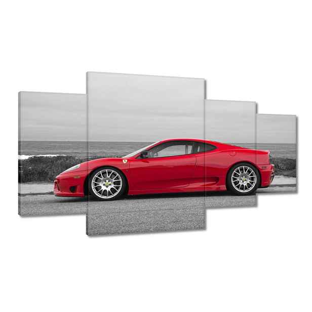 Obrazy 160x90 Červené Ferrari na pláži