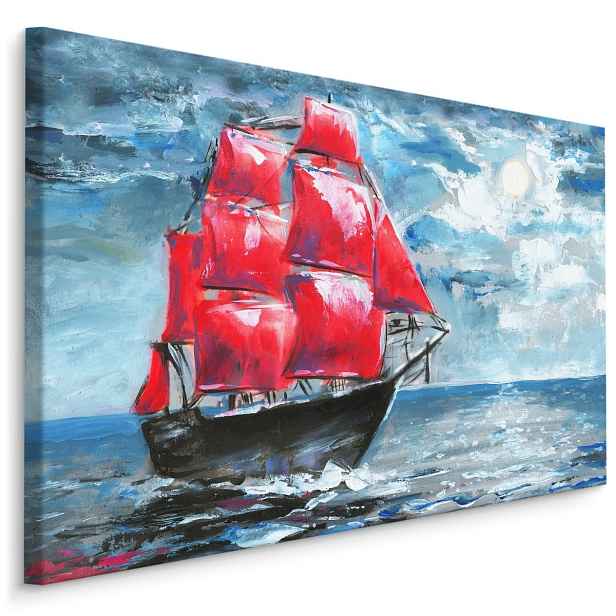 Plátno Červený Koráb Na Moři Varianta: 40x30