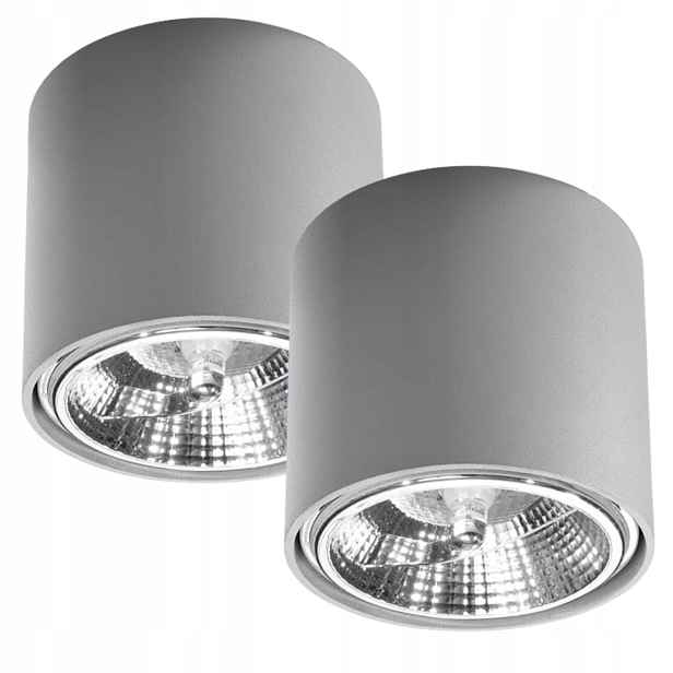 Sada 2 x Sollux Tiube stropní bodové svítidlo šedá kov GU10 1x40W IP20