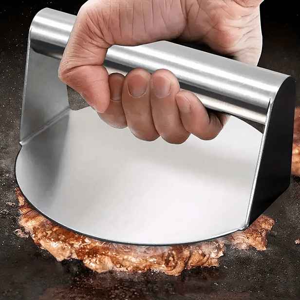TEMU 6palcový Nerezový Lis na - Nepřilnavý Výrobník Placiček pro Dokonalé , Sliders & Steakové Placičky - Odolný BBQ Nástroj pro Snadnou Přípravu na