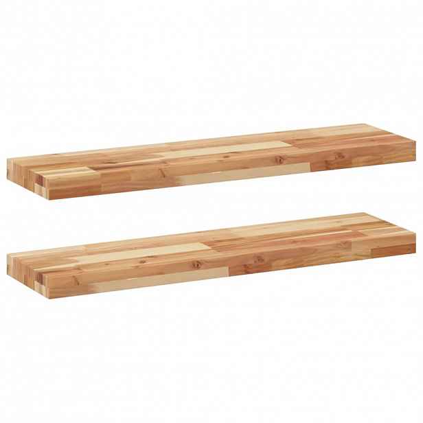 vidaXL Plovoucí police 2 ks 100 x 20 x 4 cm olejované akáciové dřevo