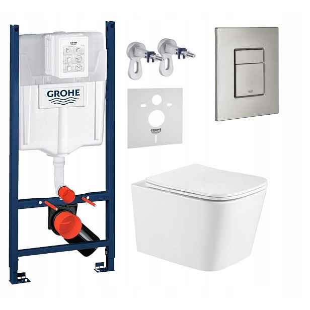 Wc sada Grohe Rapid s mísou Alba tlačítkem nerezová ocel matná