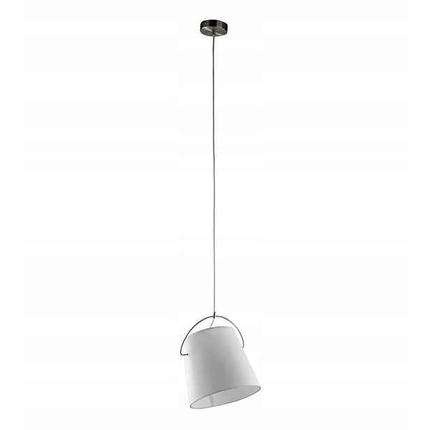 Závěsná lampa s textilním krytem, bílá, nastavitelná