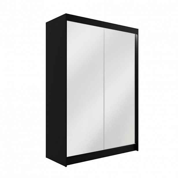 ALTDECOR ŠATNÍ SKŘÍŇ AMOHA s LED osvětlením – 120 cm – černá