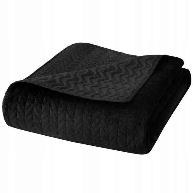 Černá přehozová přikrývka na postel Velvet 200x220 Moxie
