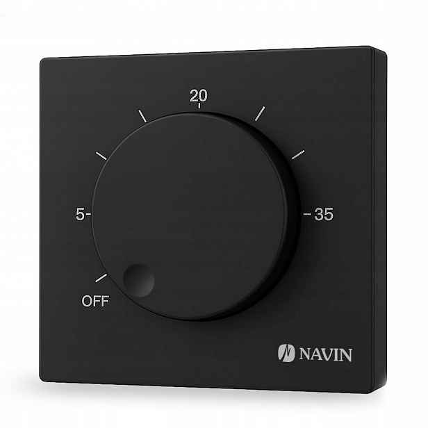 Mechanický termostat Navin EH84BM-16A pro podlahové vytápění, černý