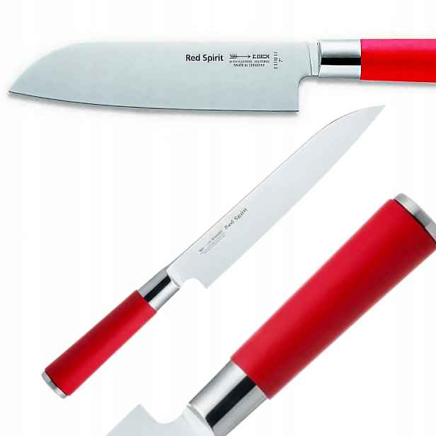 Nůž Šéfkuchaře Santoku Série Red Spirit, Délka 18 CM, Nerezový, Červený