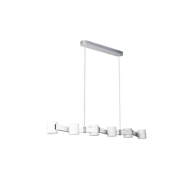 Závěsná lampa chromovaná s bílými stínítky Massive 6 bodů světla G4