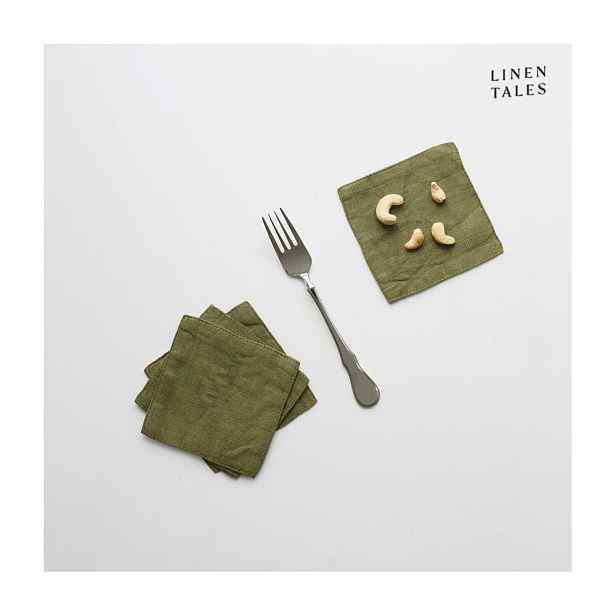 Zelené látkové podtácky v sadě 4 ks – Linen Tales