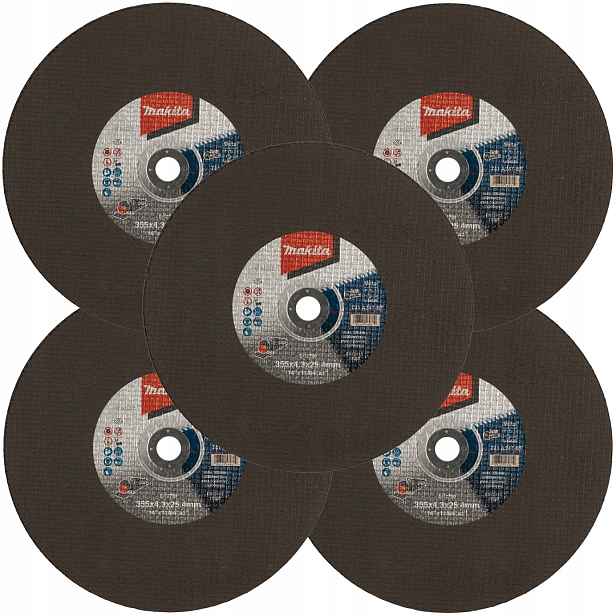 5 kotoučů 355x4,3x25,4 mm pro řezání kovu pro řezačky Makita E-12790-5