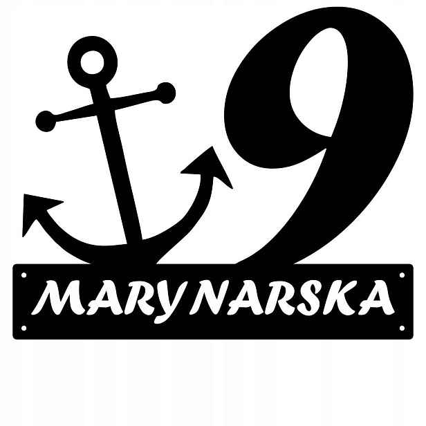Číslo Na Dům 80cm Tabule Adresa Ocel 2MM ul. Marynarska