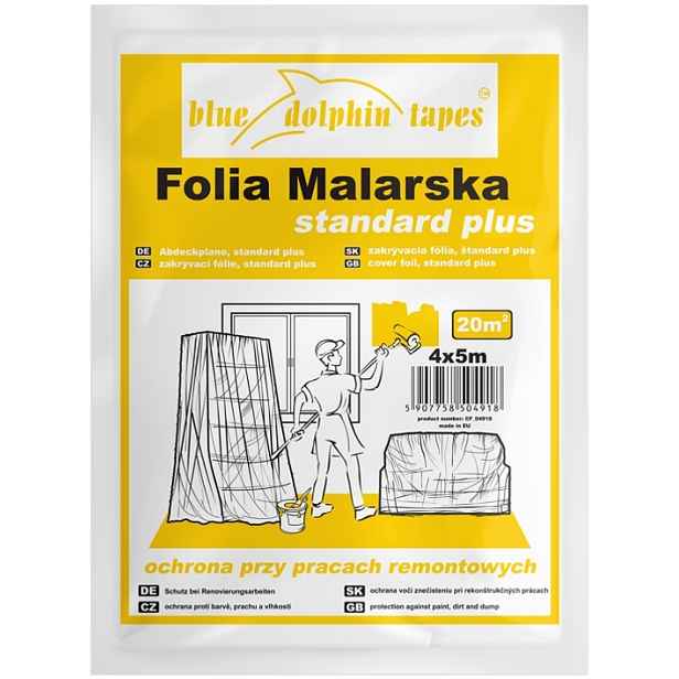 Fólie zakrývací LDPE Blue Dolphin Standard Plus 4×5 m 13 µm