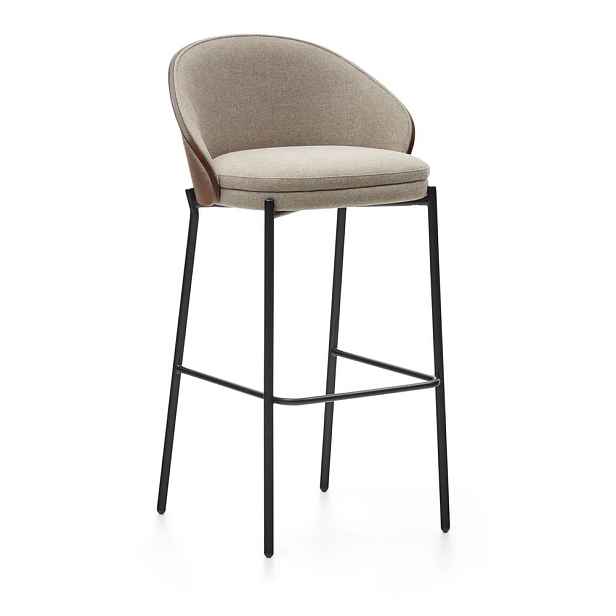 Hnědá/béžová barová židle (výška sedáku 77 cm) Eamy – Kave Home