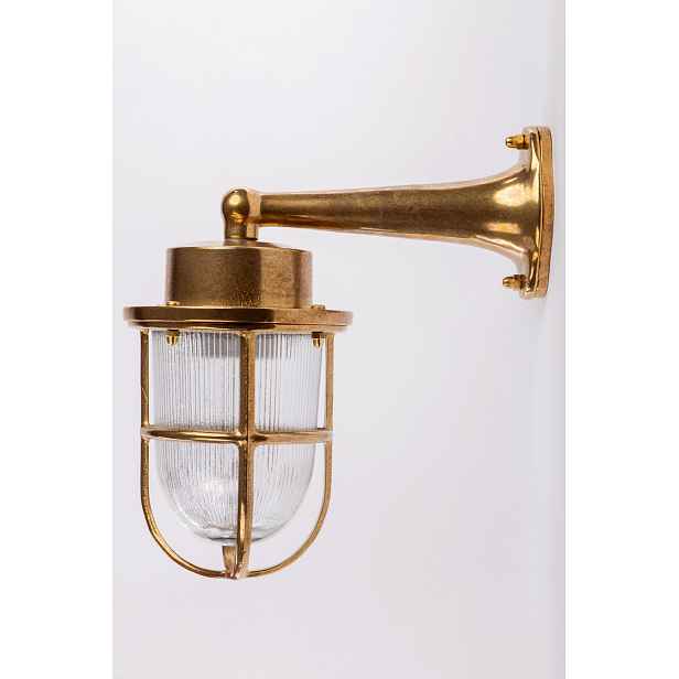 Mosazné nástěnné svítidlo 63 Lampa Svítidlo na terasu Mosaz síťované skleněné stínidlo Bras