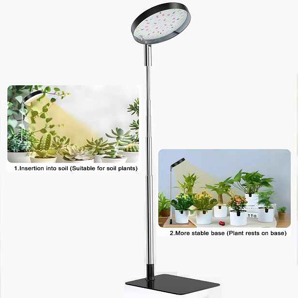 TEMU Plně spektrální LED pěstební světlo vhodné pro pokojové rostliny, s 48 LED světly pro rostliny, dvěma možnostmi instalace, třemi volitelnými