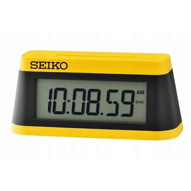 Žlutý Elektronický Stolní Hodinový Časovač Seiko QHL091Y Časovač Stopky Alarm