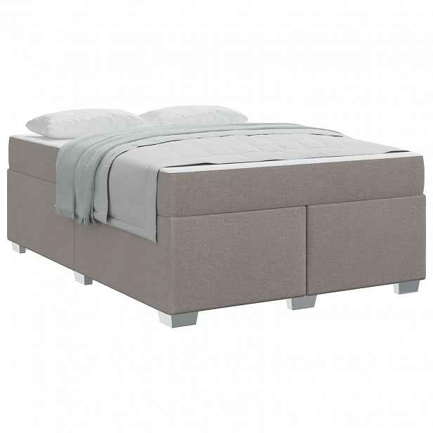 vidaXL Rám postele Taupe 160 x 200 cm textil