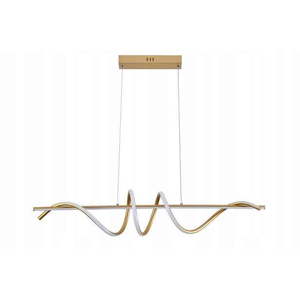 Dekorativní závěsná Led lampa zlatá podlouhlá spirála 90 cm do obývacího pokoje Reality