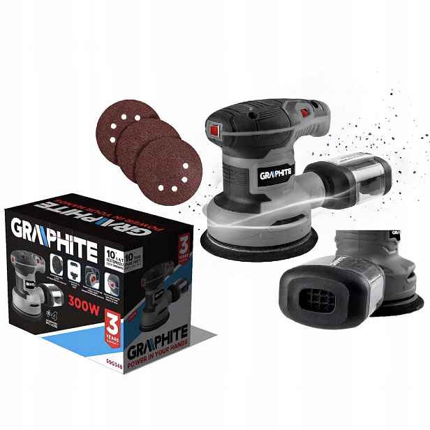Graphite Excentrická bruska 300 W, slitina 125 mm 59G348