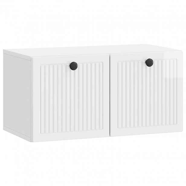 vidaXL Nástěnná TV skříň Bílá s vysokým leskem 59,5 x 31 x 30 cm