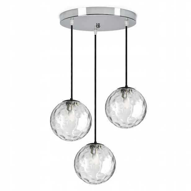 Závěsná stropní lampa Skleněné koule EZ3 Texture Chrome Led G9