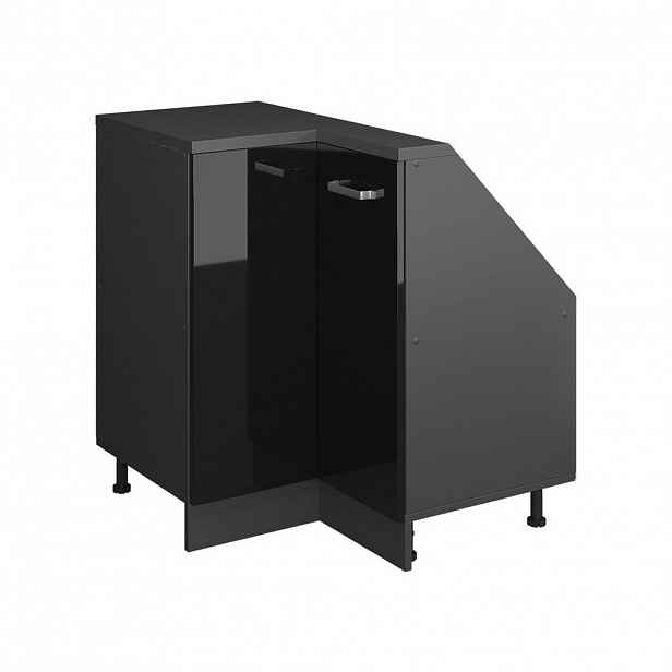 Vicco ŠIKMÁ SKŘÍŇ ROHOVÁ SKŘÍŇKA Rion Černý vysoký lesk 75.6 x 81.6 cm s 1 dveřmi