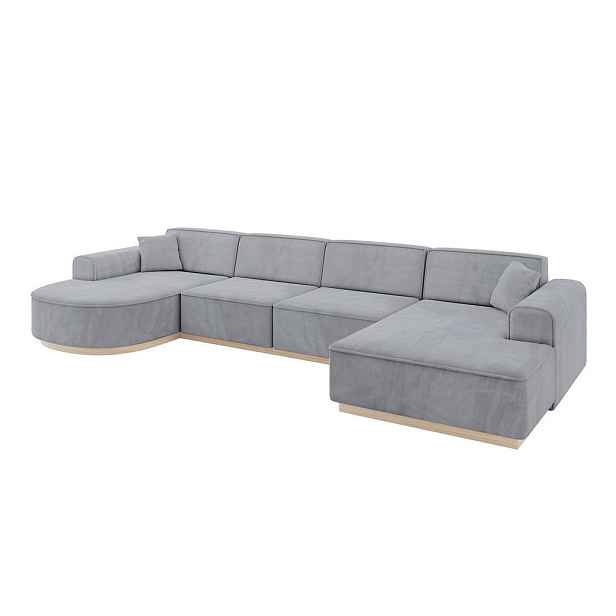 ALTDECOR SEDACÍ SOUPRAVA ve tvaru U ARRIO-U2 388x171x83 Šedá Velur