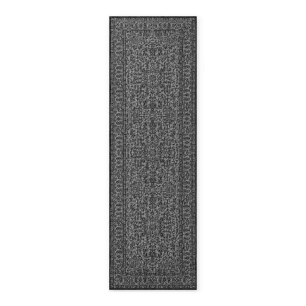 Černobílý vnitřní a venkovní běhoun 80x250 cm Duet Kona – NORTHRUGS