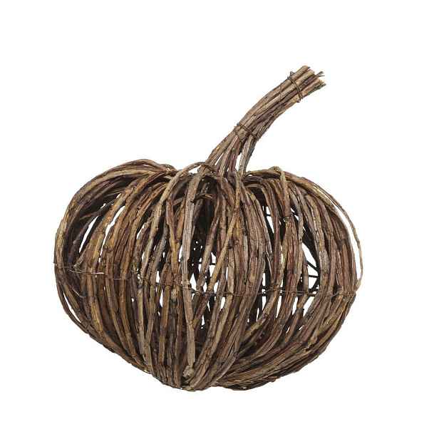 Hnědá proutěná dekorace dýně Pumpkin - Ø 30*28 cm  Chic Antique