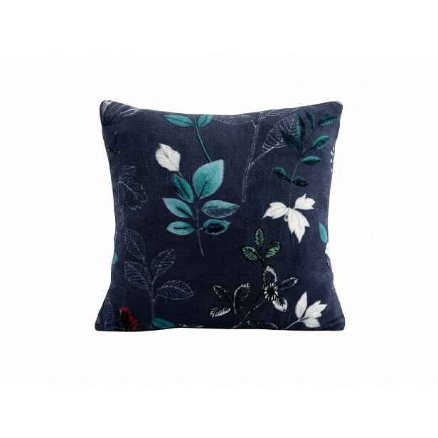 Oboustranný povlak na polštářek DUO SENSE NOCTIFLORA 45x45 cm mikroplyš/flanel, tmavě modrý