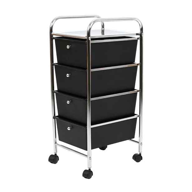 Plastový pojízdný regál v černo-stříbrné barvě 33x79 cm – Premier Housewares