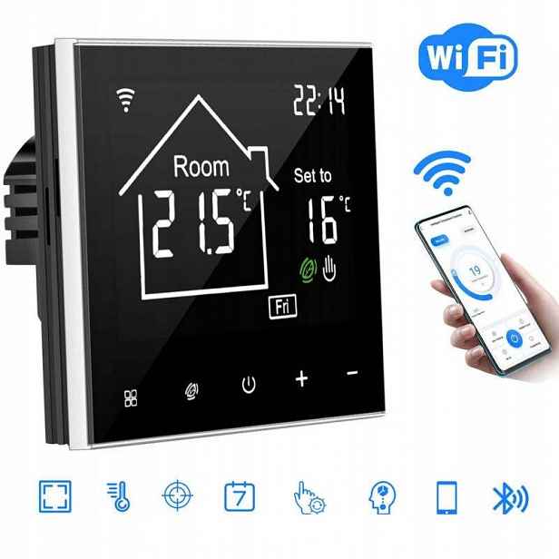 Smart Termostat Pro Podlahové Vytápění, Topné Rohože Wifi LCD 16A