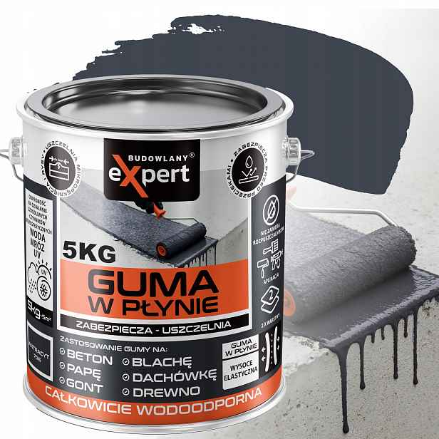 Tekuté gumové těsnění Budowlany Expert antracit 5 l