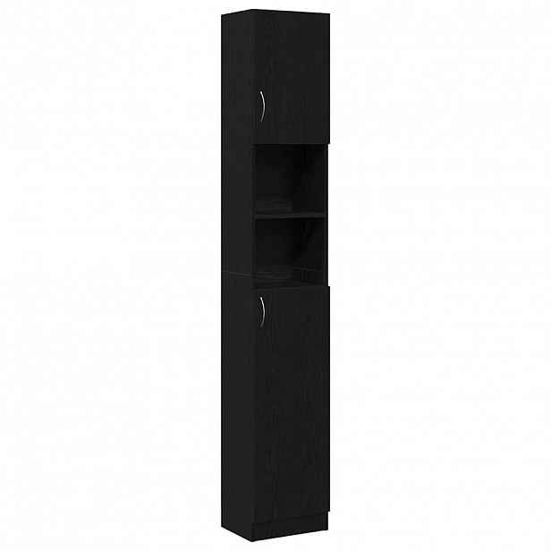 vidaXL Koupelnová skříňka černý dub 32x25,5x190 cm Dřevěná konstrukce