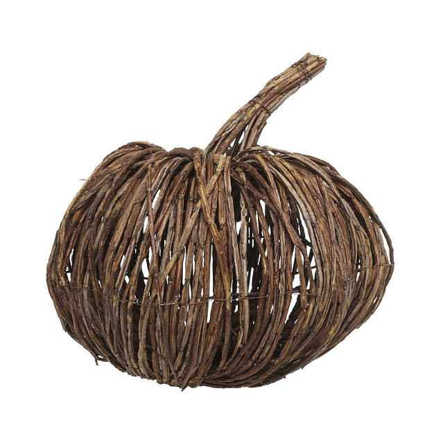 Hnědá proutěná dekorace dýně Pumpkin XL - Ø 33*35 cm  Chic Antique