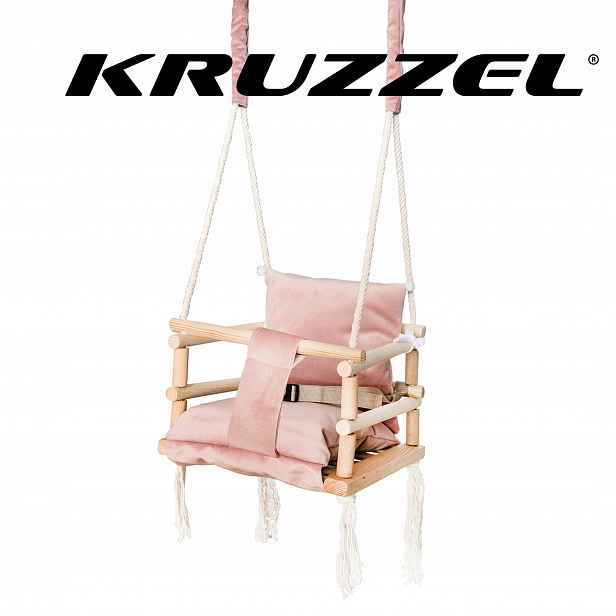 Kruzzel 18027 Interiérová houpačka 3 v 1 růžová