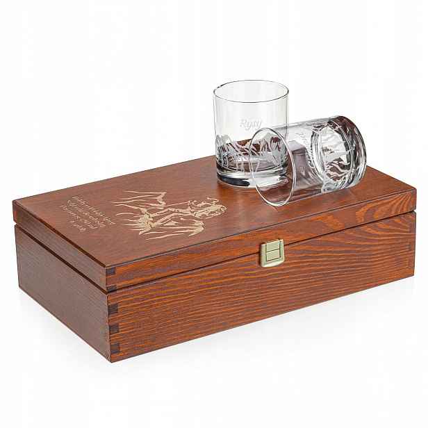 Sklenice na whisky Polské hory (0382) 300 ml 6 ks v krabičce s gravírováním