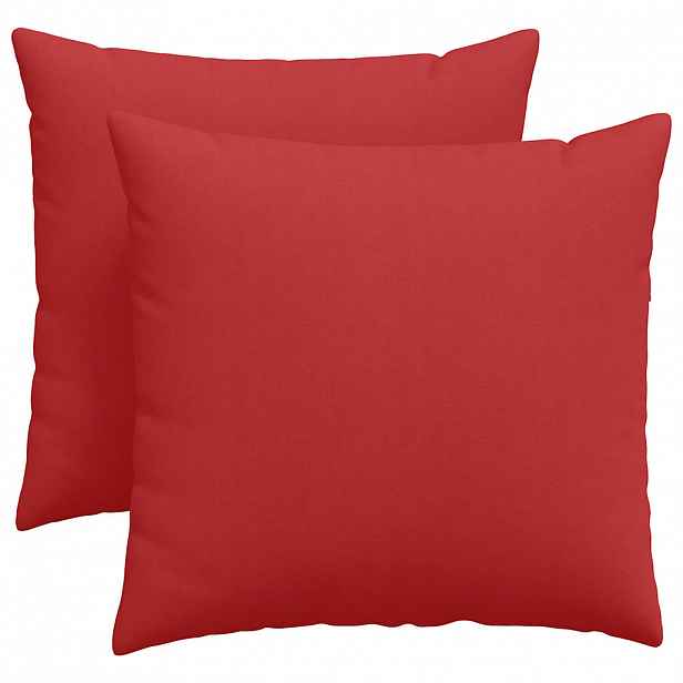 vidaXL Pohovkové polštáře 2 ks textil Červená 45 x 45 cm
