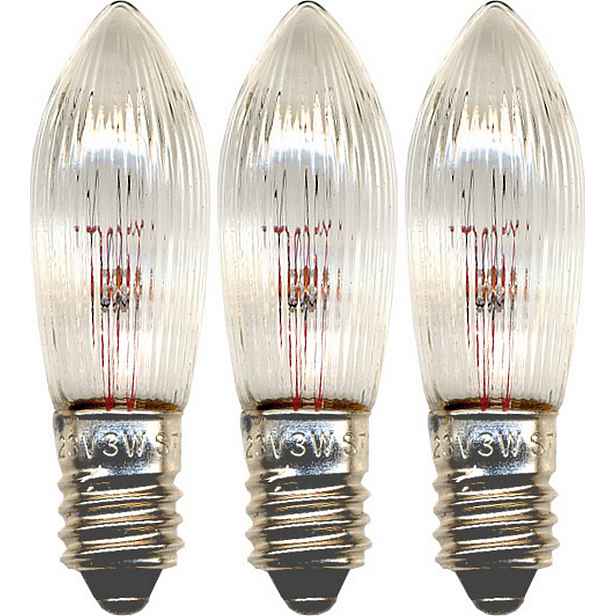 Sada 3 ks náhradní žárovky E10 34V Star Trading Spare Bulb - průhledná
